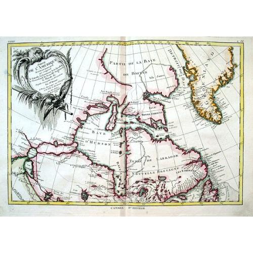 Old map image download for Partie de L'Amerique Septentrionale, qui comprend le Canada,...