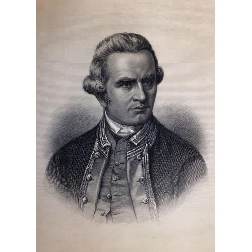 Captain James Cook portrait with facsimile signature