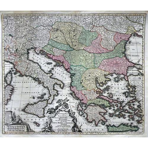 Old map image download for Theatrum Belli Sive Novissima Tabula Qua Maxima Pars Danubii Et Praeserium Hungaria Cum Aliis Adiacentibus Regnis Nec Non Graecia, Morea, et Archipelagi Insulae. . .