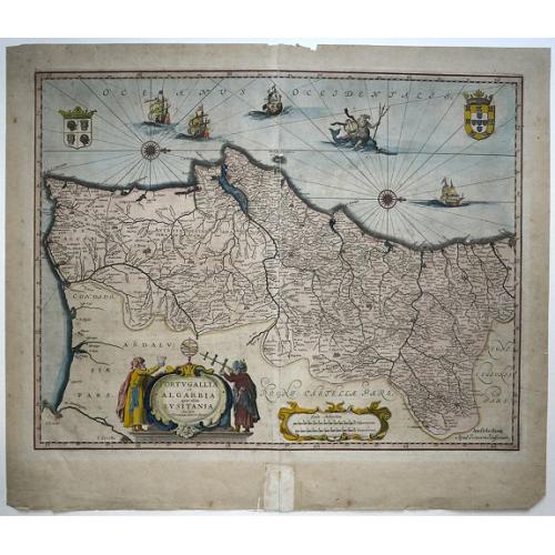 Old map image download for Portugallia et Algarbia quæ olim Lusitania. Auctore Vernando Alvero Secco. 