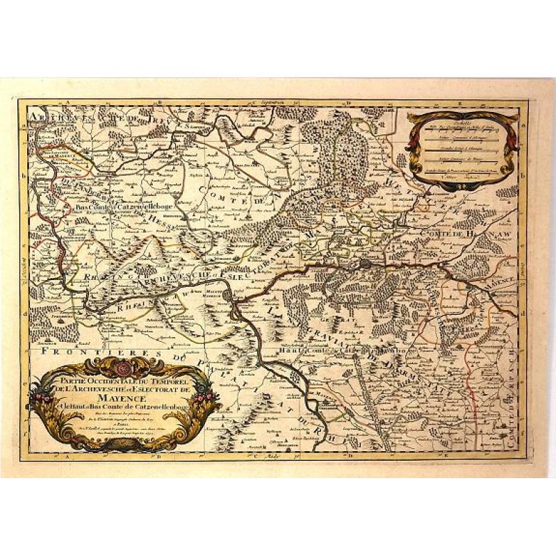 Partie Occidentale du Temporel de / l' Archeversche et Eslectorat de Mayence et le Haut et Bas Comte de Catzenellenboge