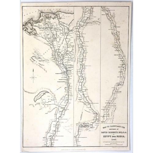 Old map image download for Map to Illustrate the Sketches of David Roberts, Esq: R.A. in Egypt and Nubia