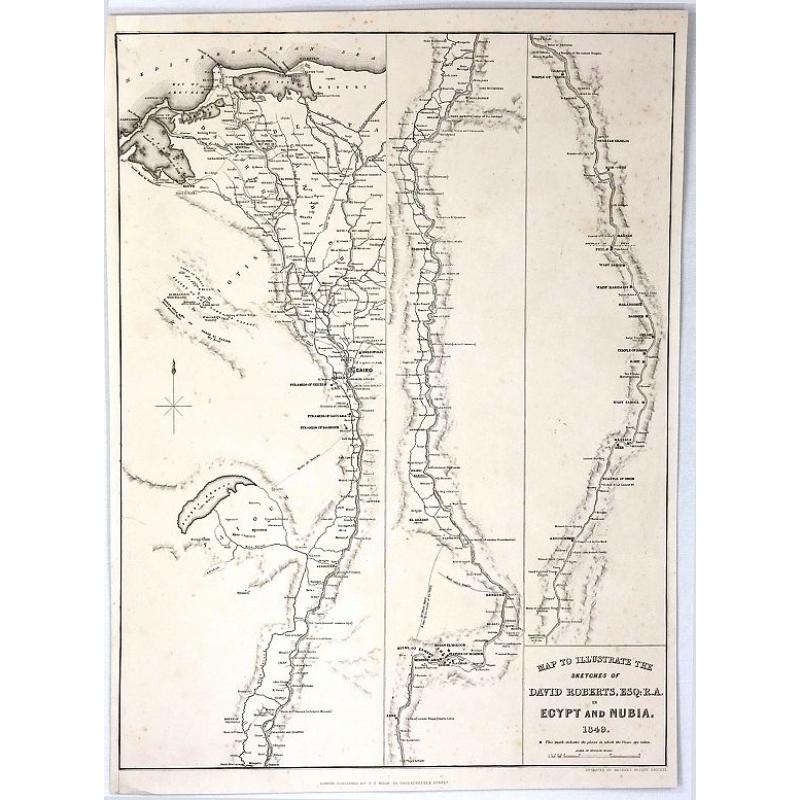 Map to Illustrate the Sketches of David Roberts, Esq: R.A. in Egypt and Nubia