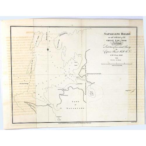 Old map image download for Napakiang Roads on the S.W.Side of the Great Loo Choo Island Laid Down from Actual Survey by Captain Basil Hall R.N., H.M.Sloop Lyra 1816