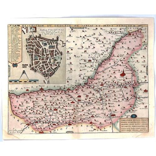 Old map image download for Descrition Du Diocese de Sarlat et Haut Perigord.