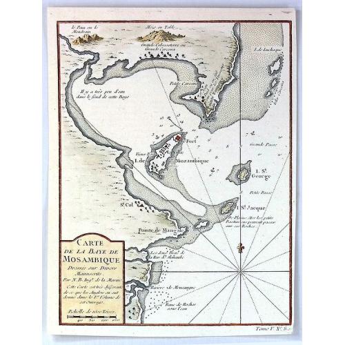 Old map image download for Carte de la Baye de Mosambique, Dressee sur Divers Manuscrits