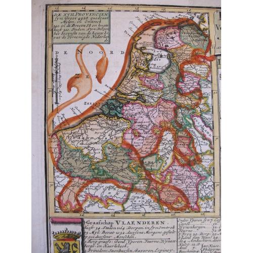Tabula XVII Foederati Belgii Provinciarum (with Leo Belgicus inset map)