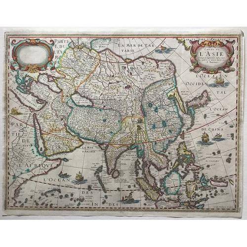 Old map image download for Carte De L'Asie Corrigée, et augmentée, dessus toutes les autres cy devant faictes par P. Bertius