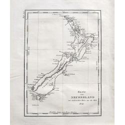 Karte von Neuseeland zur malerischen Reise um die Welt, 1836.