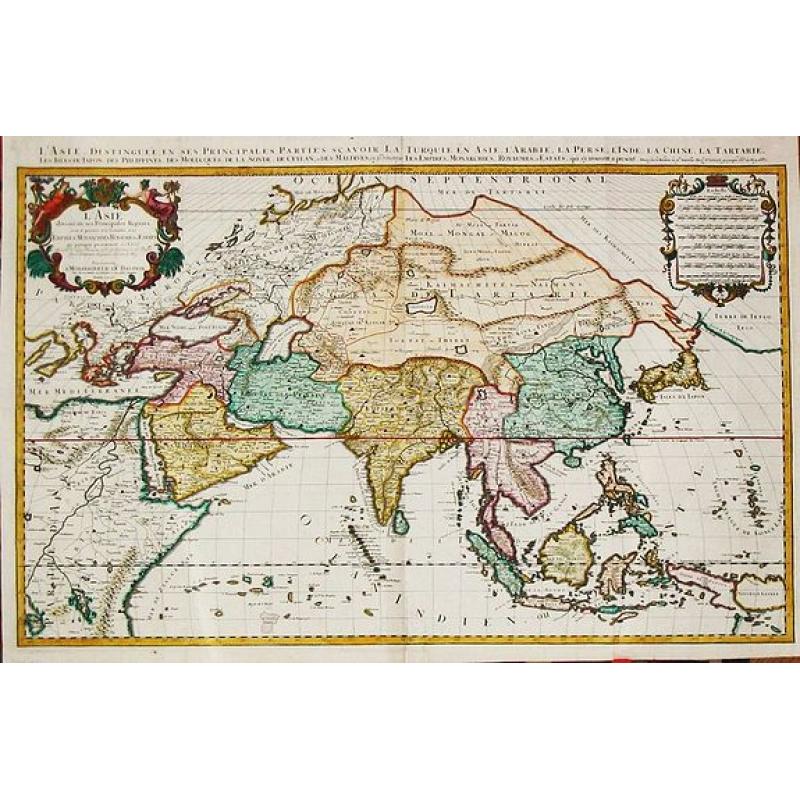 [Antique large map of Asia] L'Asie, Distinguée en ses Principales Parties.1687