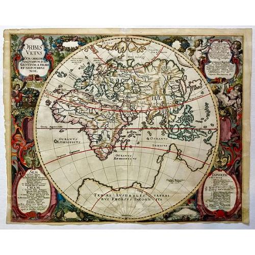 Old map image download for Orbis Vetus cum Origine Magnarum in Eo Gentium a Filiis et Nepotibus Noe.
