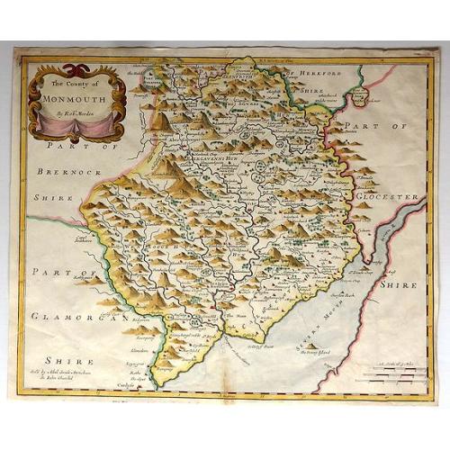 Old map image download for The County of MONMOUTH By Robt Morden.
