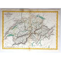 Carte de la Suisse, or Helvetie, par Delamarche, 1858.