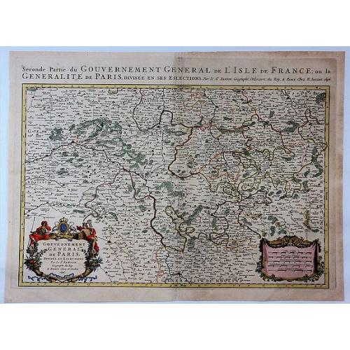 Old map image download for Gouvernement Generalite de Paris Divisee en Eslections.