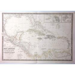 Carte Generale des Isles Antilles des Iles et Bancs de Bahama des Etats-Unis de L'Amerique-Centrale.