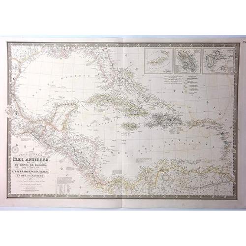 Carte Generale des Isles Antilles des Iles et Bancs de Bahama des Etats-Unis de L'Amerique-Centrale.
