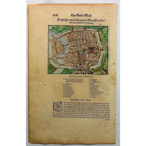 Old map image download for Barhasste Contraschtung der Statt Haerlem.