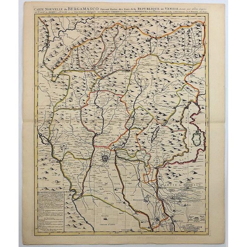 Carte Nouvelle du Bergamasco Faisant Partie des Etats de la Venise.