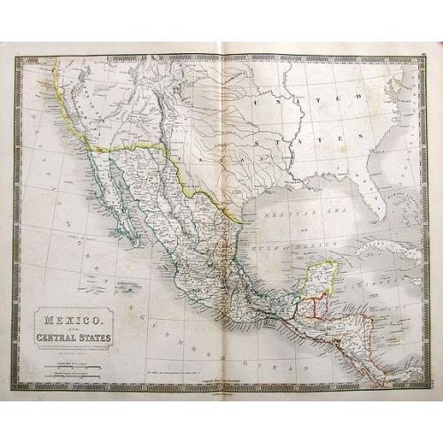 Old map image download for Mexico. And Central States Corrected from original information communicated by Simon A.G. Bourne Esq.