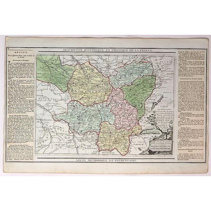 Carte des Departemens de la Cote d'Or, de Daone et Loire, de la HauteSaone, du Doubs de Jura.....