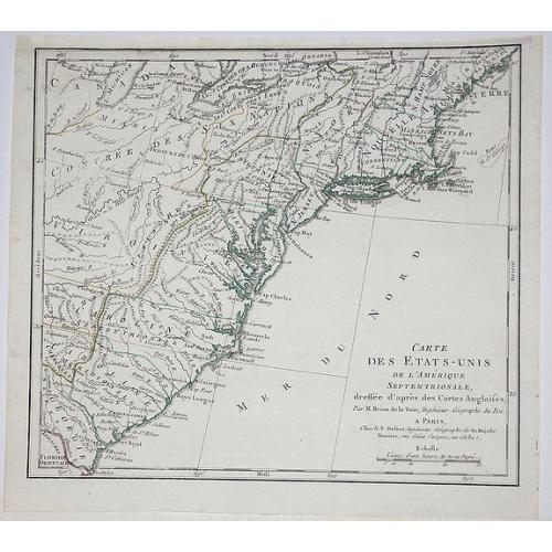 Old map image download for Carte des Etats-Unis de l'Amerique Septentrionale, 1780 (early USA)