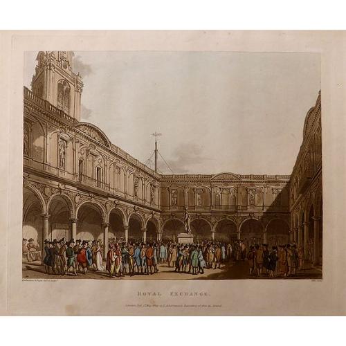 Old map image download for Royal Exchange, from the Microcosm of London.