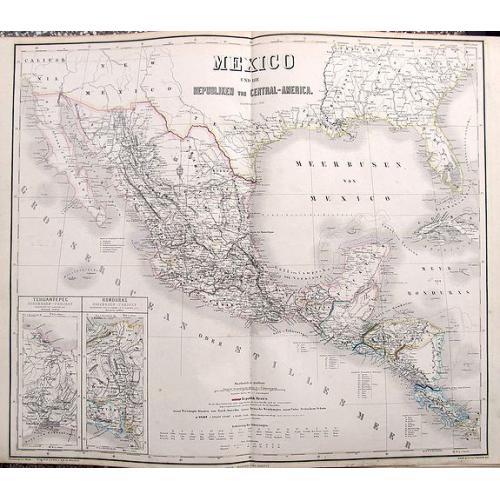Old map image download for Mexico und die Republiken von Central-America.