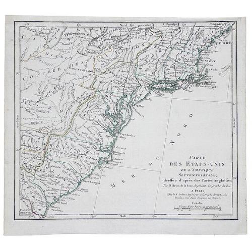 Old map image download for Carte des Etats-Unis de l'Amerique Septentrionale.