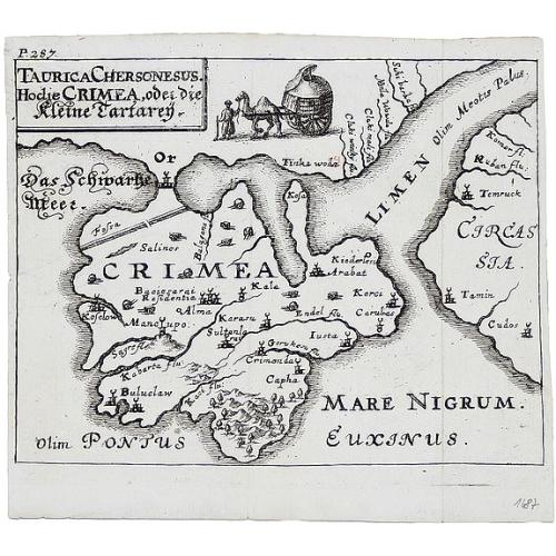 Old map image download for TAURICA CHERSONESUS. Hodie CRIMEA.