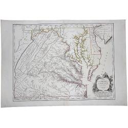 Carte De La Virginie Et Du Maryland Dressee sur la grande carte Angloise de Mrs. Josue Fry et Pierre Jefferson (First State, with Lord Fairfax Line Shown), 1755