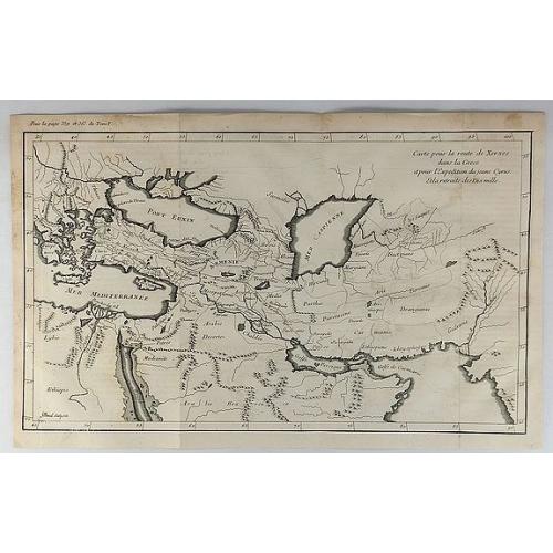 Old map image download for Carte pour la Route de Xerxes dans la Grece et Pour l'Expedition du Jeune Cyprus et la Retraite des Dix Mille.