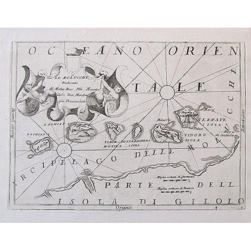 Old map image download for Le Molucche, Dedicate al Molto Rev: Pre Maestro Carlo Tosi, Min Congio Provinceale.