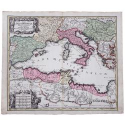 Mare Mediterraneum juxta Regna et Provincias, quas Alluit Distinctum et Cognominatum.