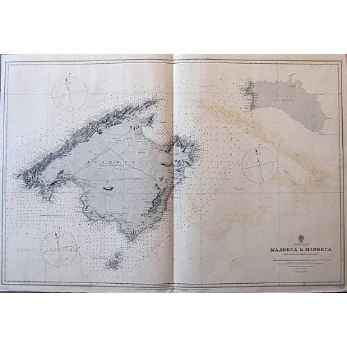 Balearic Islands Majorca & Minorca from Spanish government surveys, 1890-3.