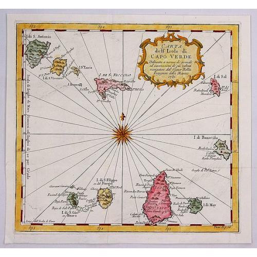 Old map image download for Carta dell Isole di Capo Verde.