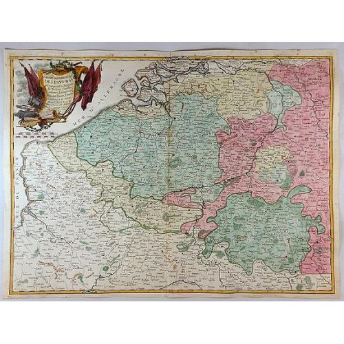 Old map image download for Partie Meridionale des Pays Bas Qui Comprend les Provinces de Brabant, Gueldre, Limbourg, Luxembourg, Hanaut, Namur, Flandre, cambresis et Artoir...