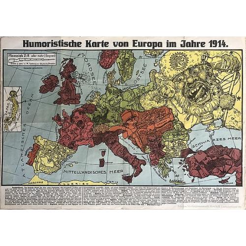 Old map image download for Europe, Japan, Satiriacal Map.