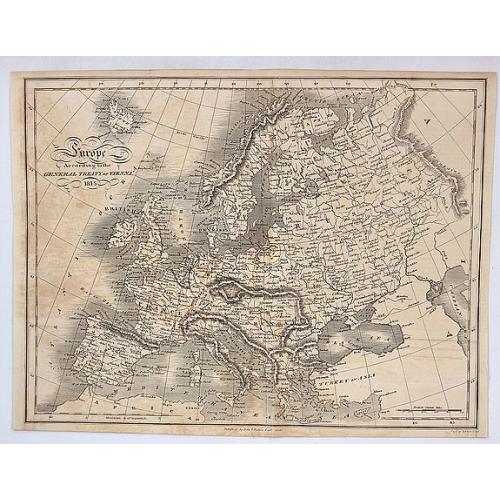 Old map image download for Europe According to the General Treaty of Vienna, 1815.