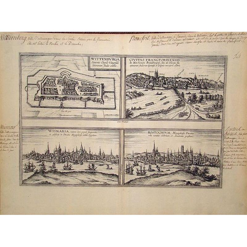 Wittenburga. Wismaria. Civitas Francfordiensis. Rostochium.