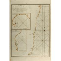 Carte de la Cote orientale de Madagascar depuis Mananzari jusques et compris l'anse du Fort Dauphin.