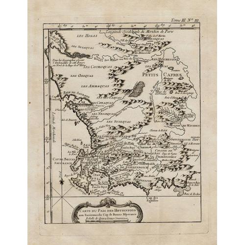 Old map image download for Carte du pais des Hottentots aux environs du Cap de Bonne Esperance.