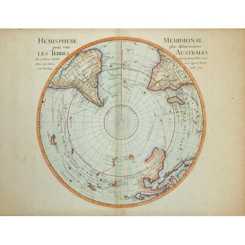 Old map image download for Hemisphere Meridional pour voir plus distinctement les Terres Australes

