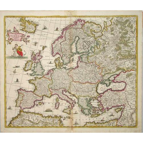Old map image download for Nova et Accurata totius EUROPAE Descriptio Authore Frederico de Wit Amstelodami.