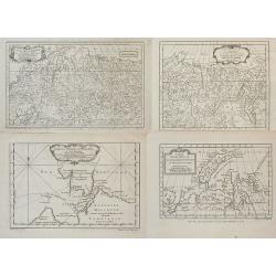 Lot of four maps showing Siberia and parts of Northern Russia.