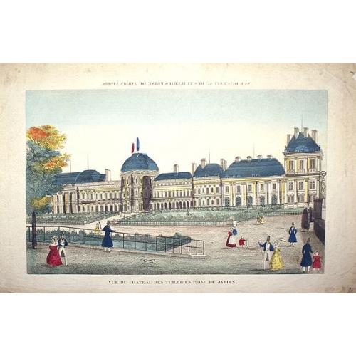 Old map image download for Vue du Chateau des Tuileries prise du jardin