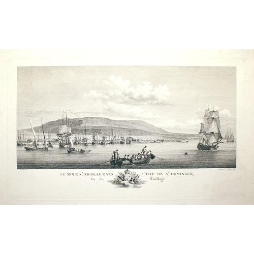 Old map image download for Le Mole St Nicolas dans l'Isle de St Domingue, Vu du Mouillage