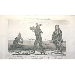 A Man of California fishing on his Bark Log , A Man of the same Country returned from fishing , A Californian Lady of Distinction