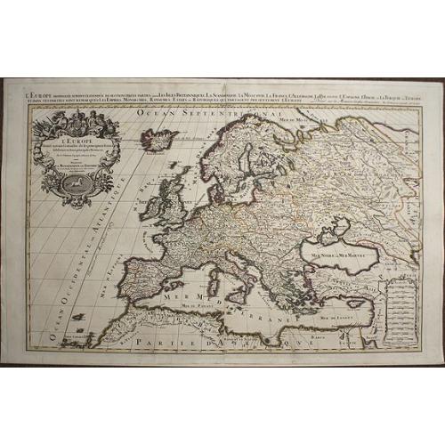 Old map image download for L'Europe divisee suivant l'estendue de ses principaux Etats subdivisés en leurs principales Provinces.