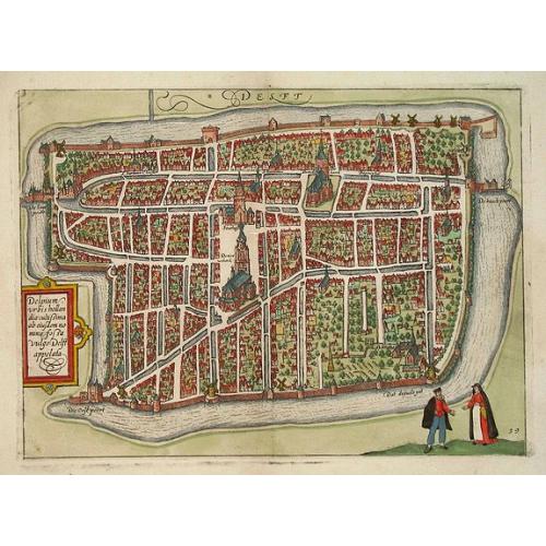 Old map image download for DELFT - DELPIUM URBIS HOLLANDIAE