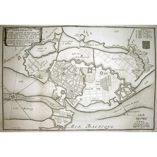 Old map image download for COPENHAGUE Ville Capitale du Royaume de Dannemarq...